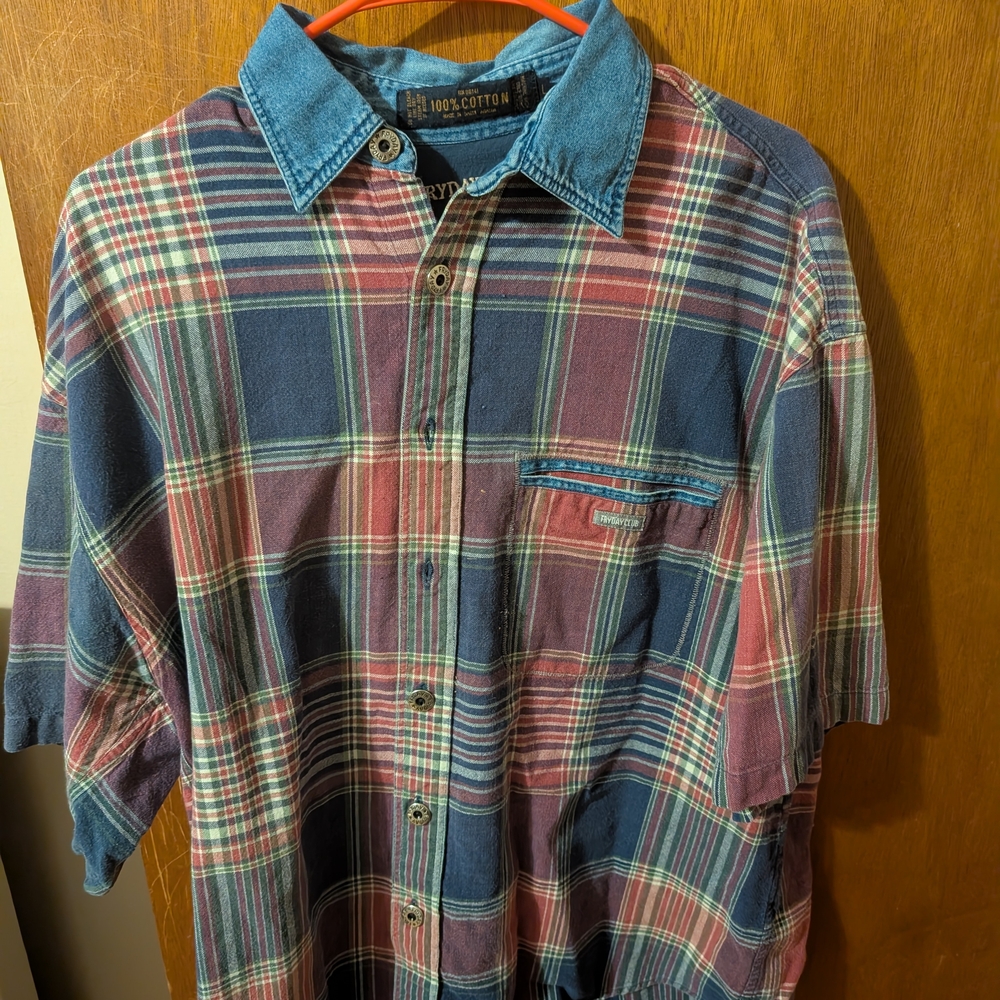 Vintage Men's Plaid Shirt Fryday Club 90s